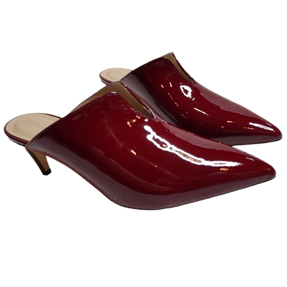 Nordstrom Red Patent Leather Pointed Toe Slide On 3" Heels Shoes Size EU 41 - Picture 17 of 17